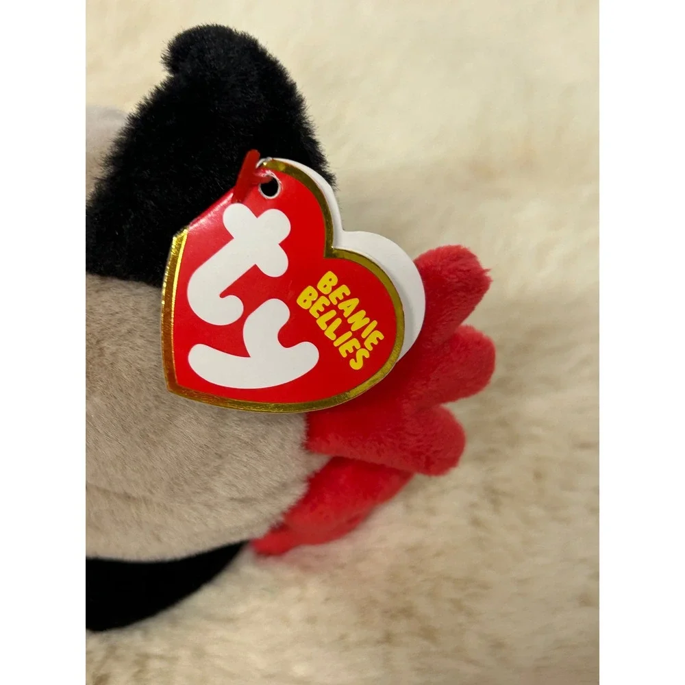 Ty Beanie Bellies Mittens the Pug Christmas Reindeer Antlers Plush Dog 8 Inch